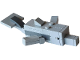 Part No: minedolphin03  Name: Minecraft Dolphin (2 Light Bluish Gray Plate 1 x 4 Inside, 2 Bracket 1 x 1 - 1 x 1) - Brick Built