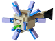 Part No: mineguardian05  Name: Minecraft Guardian, Elder (6 Medium Azure Plate, Round 1 x 1 Inside) - Brick Built