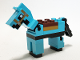 Part No: minehorse04  Name: Minecraft Horse, Medium Azure - Brick Built
