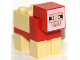 Part No: minesheep04  Name: Minecraft Sheep, Red, Sheared - Brick Built