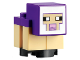 Part No: minesheep11  Name: Minecraft Sheep, Lamb, Tan Legs, Dark Purple Head - Brick Built