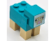 Part No: minesheep13  Name: Minecraft Sheep, Dark Turquoise - Brick Built