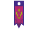 Part No: multipls01a  Name: Plastic Part for Sets 41179 and 41180 - Dark Purple and Magenta Flag with Lime Elves Symbol Pattern