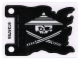 Part No: multipls17  Name: Plastic Part for Sets 70603 and 70605 - Black Tattered Flag with White Skull with Eye Patch and Conical Asian Hat over Crossed Katanas Pattern