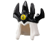 Part No: 100452pb01  Name: Minifigure, Headgear Hood with Molded Black Crown with 7 Spikes and Printed Yellow Eye with Slit Pupil Pattern