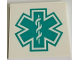 Part No: 10202pb061  Name: Tile 6 x 6 with Bottom Tubes with Dark Turquoise EMT Star of Life Pattern (Sticker) - Set 60330