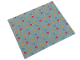 Part No: 103667pb03  Name: Duplo, Cloth Blanket 8 x 10 cm with Coral, Medium Blue and Yellow Flowers and Hearts Pattern