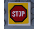 Part No: 11203pb051  Name: Tile, Modified 2 x 2 Inverted with Road Sign 'STOP' in Octagon Pattern (Sticker) - Set 60169