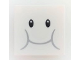 Part No: 11203pb075  Name: Tile, Modified 2 x 2 Inverted with Black Eyes, Light Bluish Gray Smile and Cheeks Pattern (Super Mario Lakitu Cloud Face)