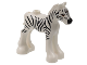 Part No: 11241pb08  Name: Horse, Friends, Foal with Dark Orange Eyes, Black Eyebrows, and Zebra Stripes Pattern