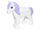 Part No: 112958pb01  Name: Horse, Foal with Stud on Back with Molded Lavender Tail and Long Mane with Hole and Printed Black Eyes Pattern