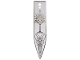 Part No: 118337  Name: Cloth Banner Flag Pointed Bottom with Silver Border, Crown, Stars and Tree with Roots (White Tree of Gondor) Pattern