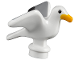 Part No: 12891pb01  Name: Bird, Seagull with Bright Light Orange Beak and Black and Light Bluish Gray Wings Pattern