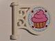 Part No: 13459pb005  Name: Road Sign Round on Pole with Flat Top Attachment with Bright Pink Frosted Cupcake, 4 Hearts, Bright Light Blue Scroll Pattern on Both Sides (Stickers) - Set 41119