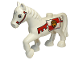 Part No: 1376pb03  Name: Duplo Horse with Saddle with Crowned Lion Pattern