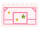 Part No: 14718pb078  Name: Panel 1 x 4 x 2 with Side Supports - Hollow Studs with Bright Pink Basketball Backboard and 3 Stars Pattern (Sticker) - Set 41682