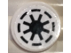 Part No: 14769pb014  Name: Tile, Round 2 x 2 with Bottom Stud Holder with SW Republic Pattern on White Background (Sticker) (Undetermined Type)