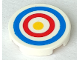 Part No: 14769pb086  Name: Tile, Round 2 x 2 with Bottom Stud Holder with Blue and Red Circles and Yellow Dot Archery Target Pattern