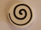 Part No: 14769pb209  Name: Tile, Round 2 x 2 with Bottom Stud Holder with Spiral Black Pattern