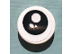 Part No: 14769pb467L  Name: Tile, Round 2 x 2 with Bottom Stud Holder with Black Eye, White Pupil and 2 White Ovals Pattern Model Left Side (Sticker) - Set 40251