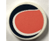 Part No: 14769pb775  Name: Tile, Round 2 x 2 with Bottom Stud Holder with Dark Blue and Coral Tennis Ball Pattern (Sticker) - Set 41744