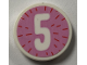 Part No: 14769pb819  Name: Tile, Round 2 x 2 with Bottom Stud Holder with Number 5 on Bright Pink Background Pattern (Sticker) - Set 41926