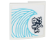 Part No: 15068pb499  Name: Slope, Curved 2 x 2 x 2/3 with Medium Azure Wave  and Dark Blue Ninjago Logogram 'HISTORY' Pattern (Sticker) - Set 71799