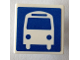 Part No: 15210pb040  Name: Road Sign 2 x 2 Square with Open O Clip with White Bus on Blue Background Pattern (Sticker) - Set 40170