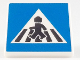 Part No: 15210pb084  Name: Road Sign 2 x 2 Square with Open O Clip with Crosswalk with Minifigure Pattern
