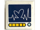 Part No: 15210pb133  Name: Road Sign 2 x 2 Square with Open O Clip with White Heart Line on Dark Blue Screen and Yellow and Light Aqua Buttons Pattern (Sticker) - Set 41380