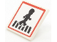 Part No: 15210pb169  Name: Road Sign 2 x 2 Square with Open O Clip with Crosswalk with Minifigure and Red Border Pattern (Sticker) - Set 40347