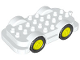 Part No: 15314c04  Name: Duplo Car Base 4 x 8 with Neon Yellow Wheels with Black Tires
