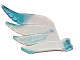 Part No: 15370pb02  Name: Hero Factory Wing, Feathered with Axle Hole with Marbled Trans-Light Blue Pattern