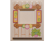 Part No: 15627pb012  Name: Panel 1 x 6 x 6 with Window with Wood Frame with Drinks, Citrus Fruits and Potted Plant Pattern