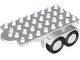 Part No: 18523c04  Name: Duplo Trailer Flatbed 4 x 8 with Hook and Four Black Wheels with White Hubs