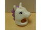 Part No: 18831pb01  Name: Minifigure, Headgear Head Cover, Costume Horse with Hole in Top with Black Eyelashes and Medium Lavender Mane Pattern