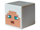 Part No: 19729pb068  Name: Minifigure, Head, Modified Cube with Pixelated Nougat Face, Dark Turquoise Eyes and Reddish Brown Mouth Pattern (Minecraft Guardian Warrior)