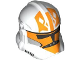 Part No: 2019pb06  Name: Minifigure, Headgear Helmet SW Clone Trooper (Phase 2) with Holes with Black Visor and Orange 332nd Company Pattern