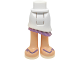 Part No: 20377c00pb01  Name: Mini Doll Hips and Asymmetric Layered Skirt, Medium Lavender Ruffle, Light Nougat Legs and Medium Lavender Sandals Pattern