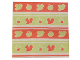 Part No: 20409pb02  Name: Duplo, Cloth Blanket 10 x 10 cm with Lime and Coral Stripes, Birds, Apples, Acorns, and Squirrels Pattern