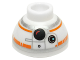 Part No: 20952pb01  Name: Brick, Round 1 1/2 x 1 1/2 x 2/3 Dome Top with SW BB-8 Droid Head, Small Photoreceptor Pattern