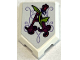 Part No: 22385pb316  Name: Tile, Modified 2 x 3 Pentagonal with Holographic Magenta Letter A, Rose with Lime Stems and Leaves on Lavender Scrollwork Pattern (Sticker) - Set 41162