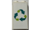 Part No: 22886pb39  Name: Brick 1 x 2 x 3 with Lime and Dark Turquoise Recycling Arrows Pattern (Sticker) - Set 60386