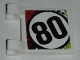 Part No: 2335pb184  Name: Flag 2 x 2 Square with Number 80 in Red, Black and Lime Pattern on Both Sides (Stickers) - Set 42065