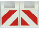 Part No: 2335pb199  Name: Flag 2 x 2 Square with Red and White Diagonal Stripes Pattern on Both Sides (Stickers) - Set 42054