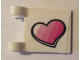 Part No: 2335pb205  Name: Flag 2 x 2 Square with Striped Pink Heart Pattern (Sticker) - Set 41333