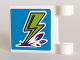 Part No: 2335pb208  Name: Flag 2 x 2 Square with Lime Lightning Bolt on Blue Background Pattern (Sticker) - Sets 41327 / 41335