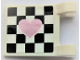Part No: 2335pb237L  Name: Flag 2 x 2 Square with Metallic Pink Heart on Black Checkered Background Pattern Model Left Side (Sticker) - Sets 41350 / 41352