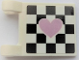 Part No: 2335pb237R  Name: Flag 2 x 2 Square with Metallic Pink Heart on Black Checkered Background Pattern Model Right Side (Sticker) - Sets 41350 / 41351 / 41352