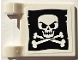 Part No: 2335pb253  Name: Flag 2 x 2 Square with Evil Skull and Crossbones on Black Background Pattern (Jolly Roger) (Sticker) - Set 40346